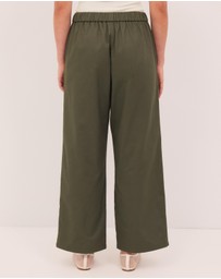 Calli - Panelled Cotton Wide Leg Twill Pants