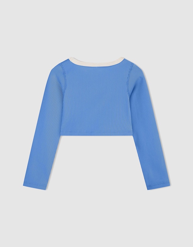 Zulu & Zephyr Mini - Mini Stripe Rib Crop Rashie - Kids-Teens