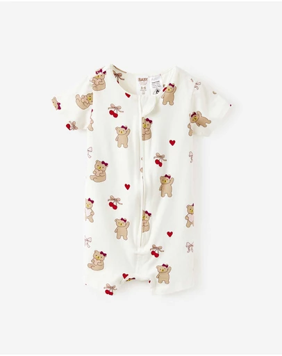 Cotton On Kids - Growie Short Sleeve Zip Romper