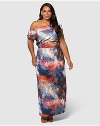 Sunday In The City - Phantom Maxi Satin Dress