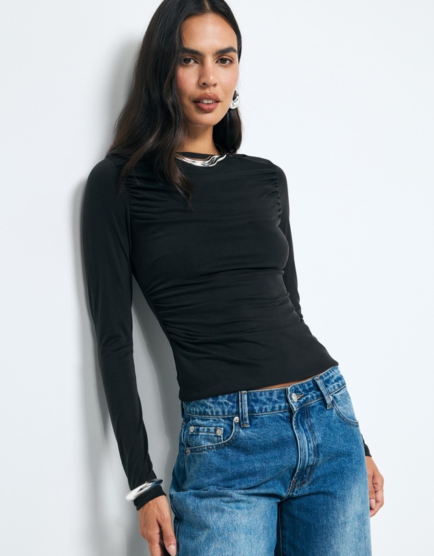 AERE - Eira Ruched Cupro Top