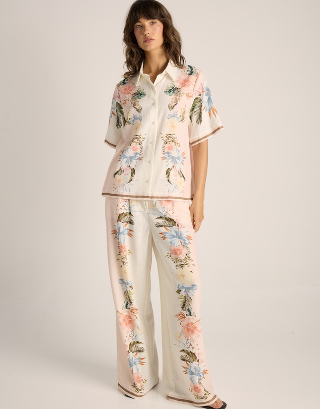 Fate + Becker - Solara Placement Print Collared Shirt