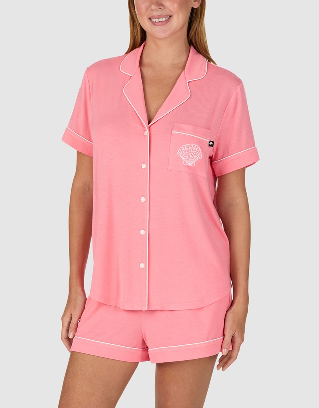 Kate Spade - Modal Button Up Short Sleeve Short Pyjama Set with Embroidery