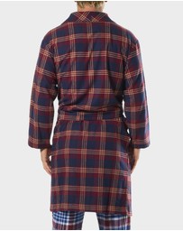 Mitch Dowd - Mens On Holiday Flannel Robe - Red