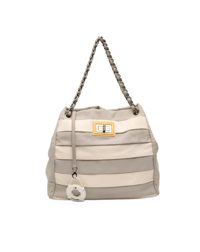 Pre-Loved by Azura Reborn - Pre-Loved Bicolor Nylon Grosgrain Reissue 2.55 Shopping Tote