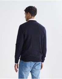 3 Wise Men - 3 Wise Men Driver Crew Neck Merino Knit - Navy