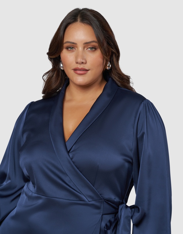 Pink Dusk by Curve Project - Girl Crush Satin Wrap Dress