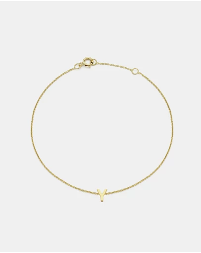 Zoe Olivia - 9K Gold Initial Y Bracelet