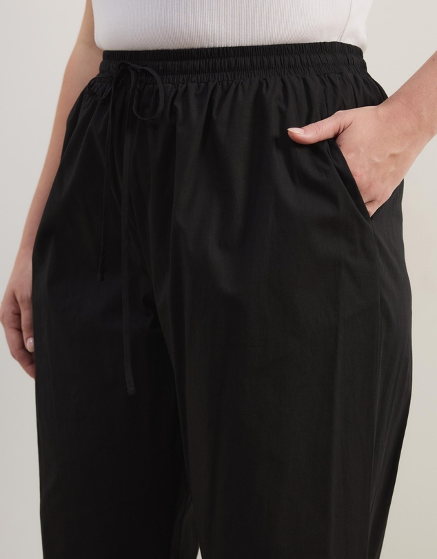 Atmos&Here Curvy - Elis Cotton Pants With Drawstring Detail At Waist