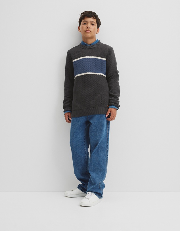 Country Road - Teen Australian Cotton Stripe Textured Knit