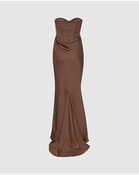ROTATE - Satin Corset Maxi Dress
