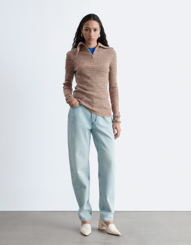 & Other Stories - Melange Knit Half-Zip Top