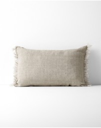 Aura Home - Vintage Linen Fringe Rectangle Cushion