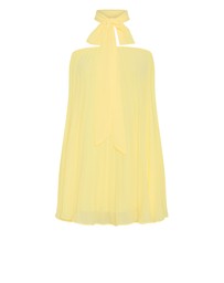 City Chic - Aida Strapless Pleat Mini Dress - lemon zest