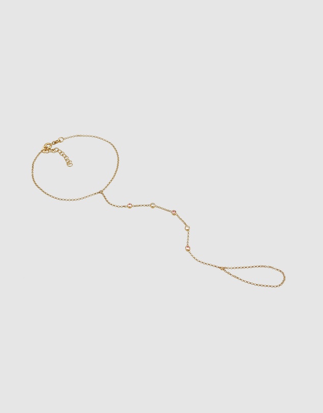 Elli Jewelry - Bracelet Hand Chain Crystals 925 Sterling Silver Gold-plated