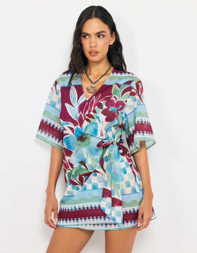 AERE - Mali Overswim Wrap Dress With Removable Lining