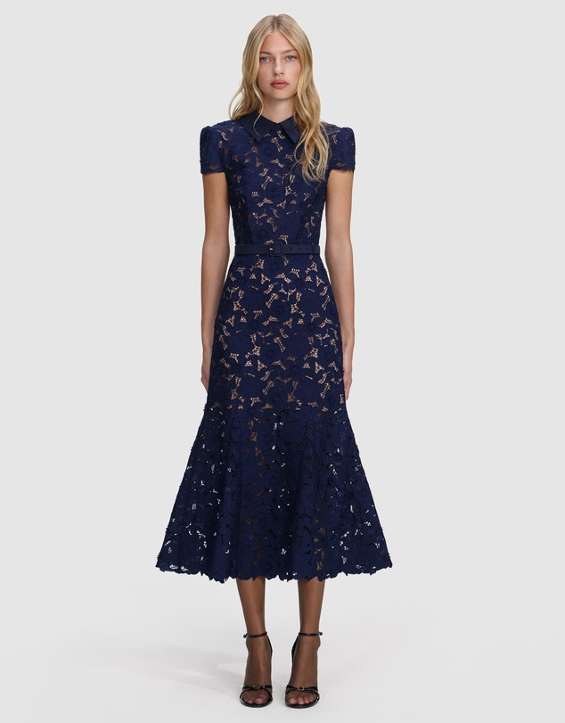 Self Portrait - Guipure Lace Midi Dress