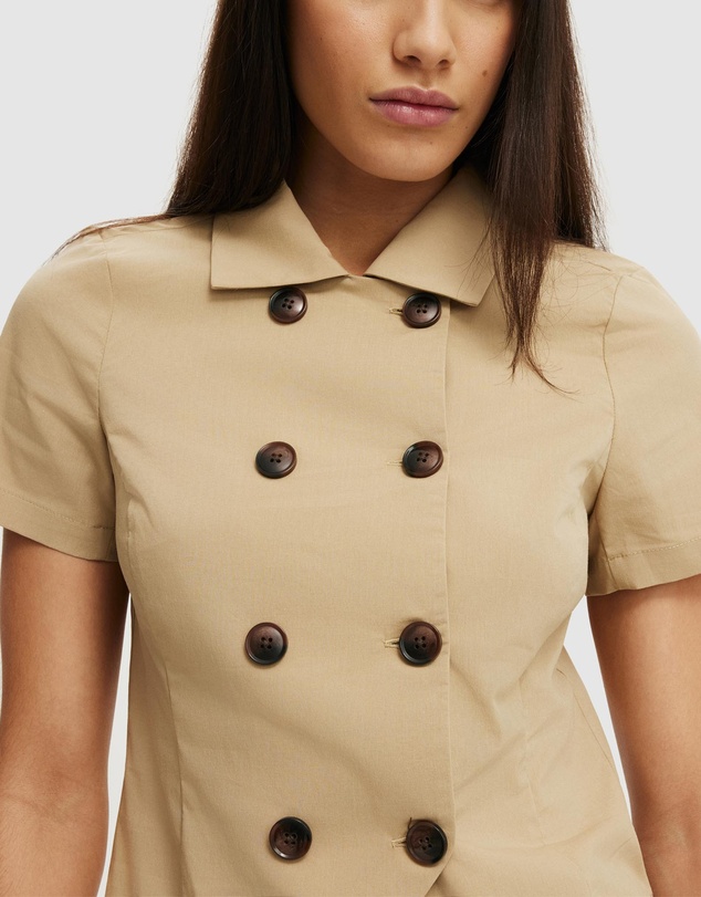 Cotton On - Rowe Button Detail Trench Shirt