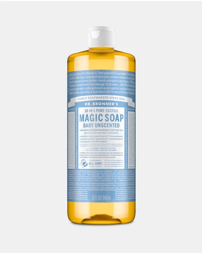 Dr Bronner's - Pure Liquid Castile Soap Baby Unscented 946ml