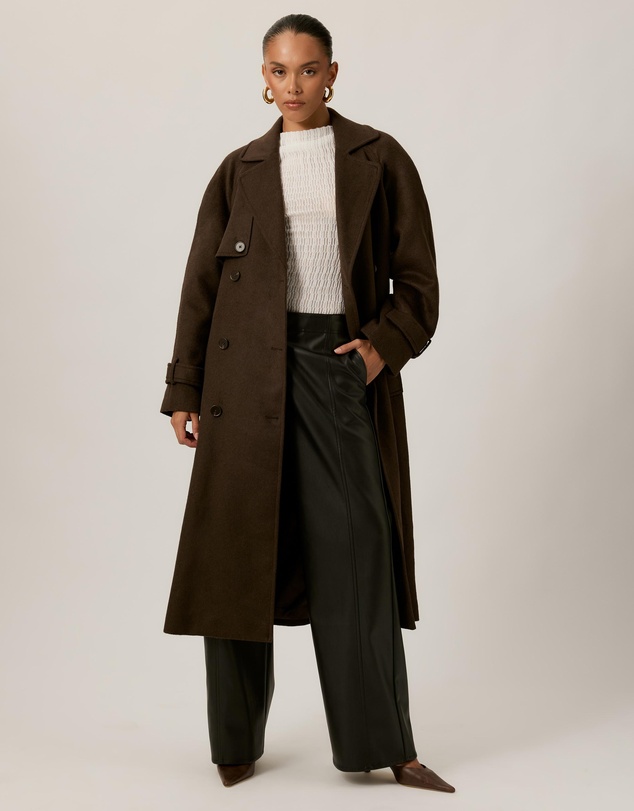 Tussah - Lillian Double Breasted Wool Blend Coat