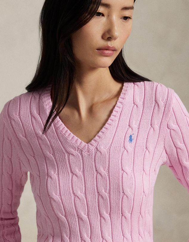 Polo Ralph Lauren - Cable-Knit Cotton V-Neck Sweater - ICONIC EXCLUSIVE