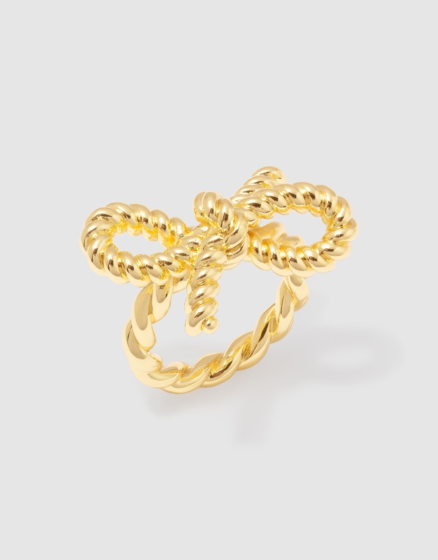 Wanderlust + Co - Ribbed Bow Gold Ring