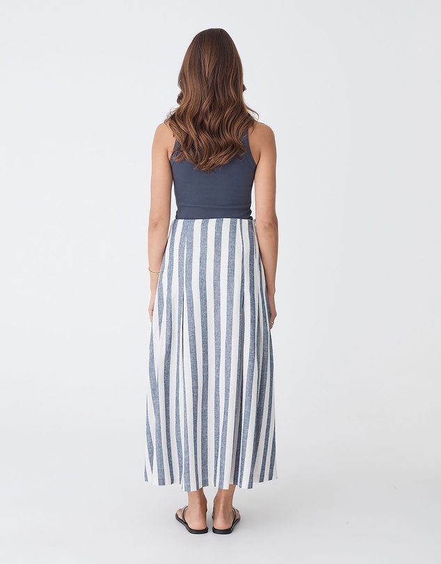 Forcast - Ikaria Linen Blend Midi Skirt