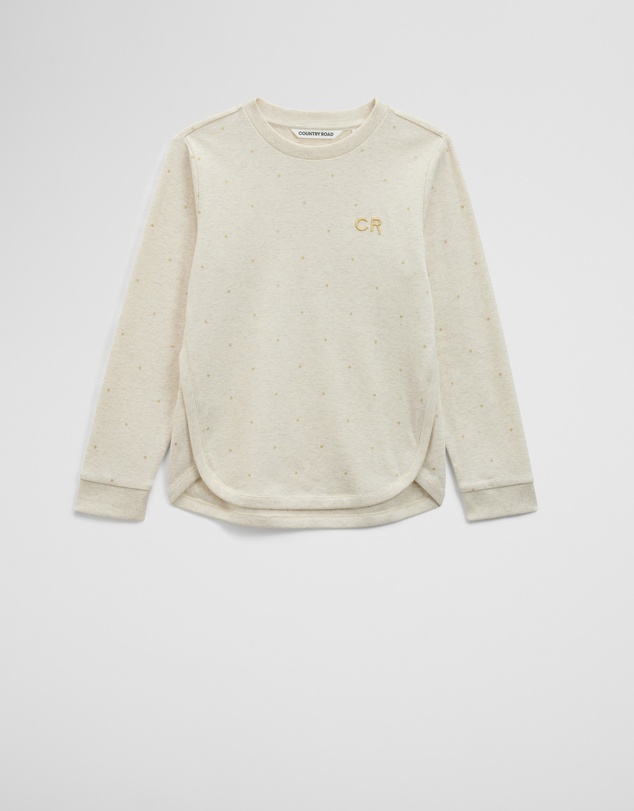 Country Road - Organically Grown Cotton Long Sleeve Curved Logo T-shirt