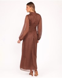 Petal & Pup - Neveah Long Sleeve Maxi Dress - Chocolate
