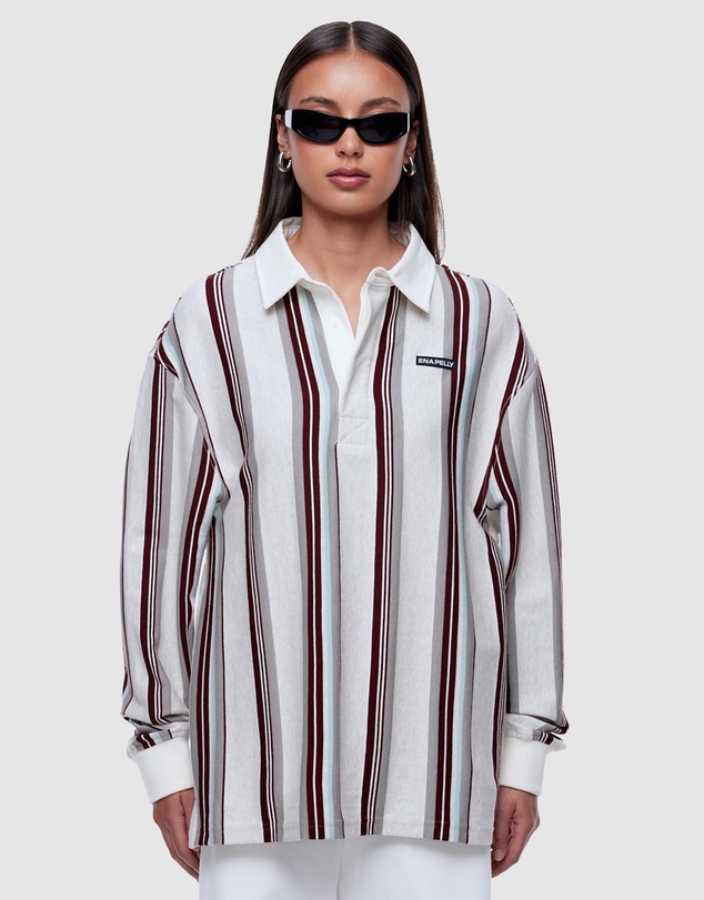 ENA PELLY - Pelly Stripe Rugby LS Polo