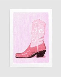 Olive et Oriel - Pac Cowgirl Boot by Jenny Liz Rome Art Print