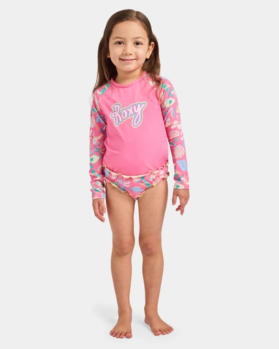 Roxy - Girls 2 to 7 Ocean Lover Long Sleeve Rashguard Two Piece