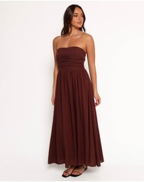 Petal & Pup - Kayt Strapless Dress - Chocolate Brown