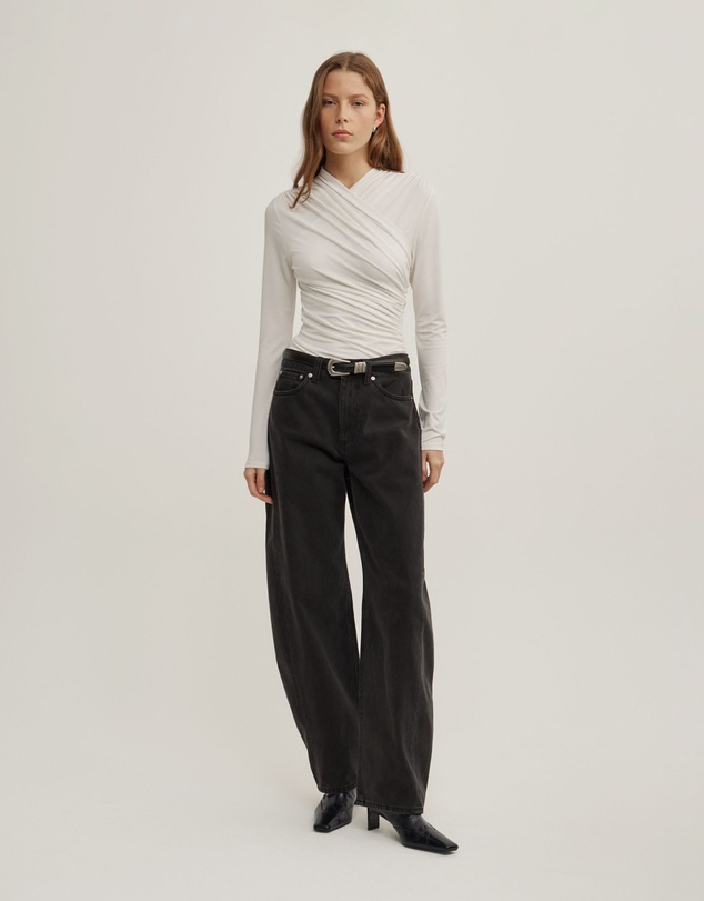 Witchery - Wrap Long Sleeve Jersey Top