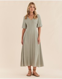 Amelius - Auguste Puff Sleeve Midi Dress