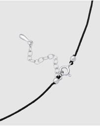 Elli Jewelry - Necklace Choker Nylon With Crystals Black in 925 Sterling Silver