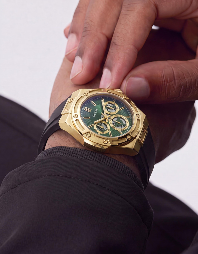 GUESS - GUESS Mens Gold-Tone Multifunction Watch