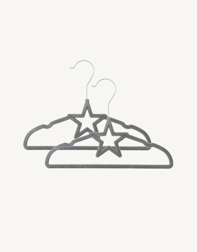 Living Textiles - 6pk Baby Coat Hanger - Grey Star