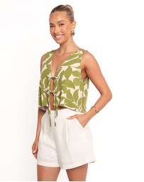 Petal & Pup - Valia Tie Top - Green Floral