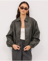 Calli - Hayden Polyurethane Bomber Jacket