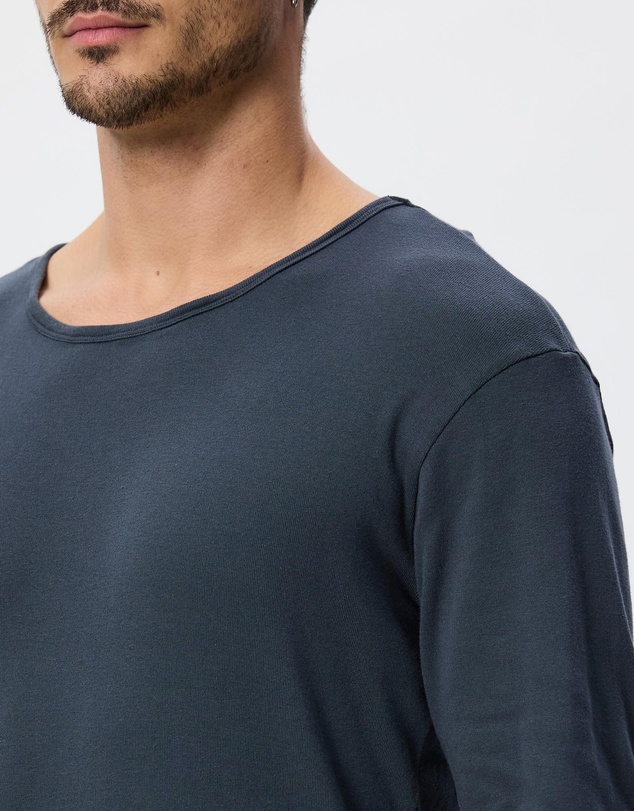 Surrounded By Ghosts - Gypsum Slim Rib Knit Long Sleeve T-Shirt