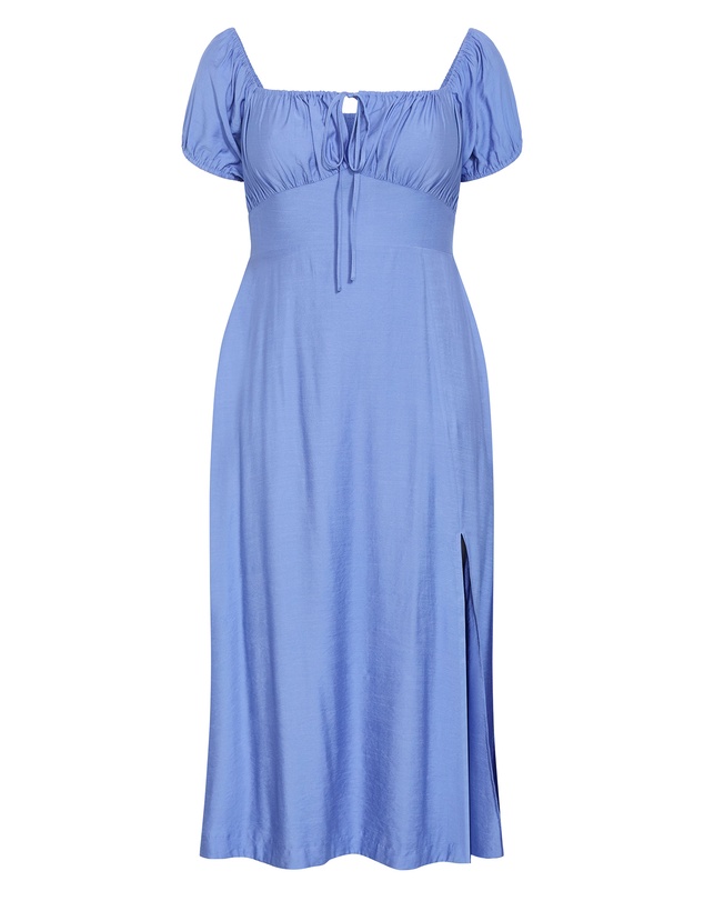 City Chic - Plus size Abbigail Split Maxi Dress - cornflower blue