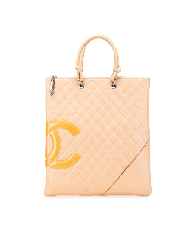 Pre-Loved by Azura Reborn - Pre-Loved Quilted Lambskin Cambon Ligne Flat Tote