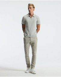 Calibre - Cotton Zip Neck Polo Silver