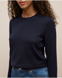 Trenery - Merino Classic Crew in Night Sky