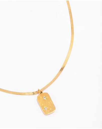 Lovisa - Waterproof Gold Plated Stainless Steel Stars Night Pendant Necklace