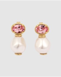 Elli Jewelry - Earrings Stud Crystal 925 Sterling Silver Gold-Plated