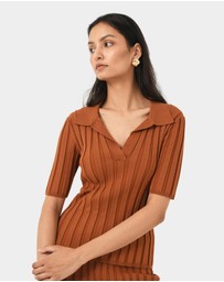 Forcast - Manhattan Polo Knit Top
