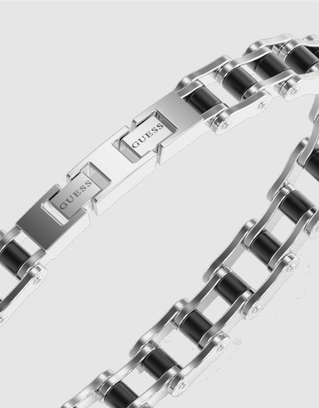 GUESS - Silvertone 7mm Bicycle Chain Bracelet