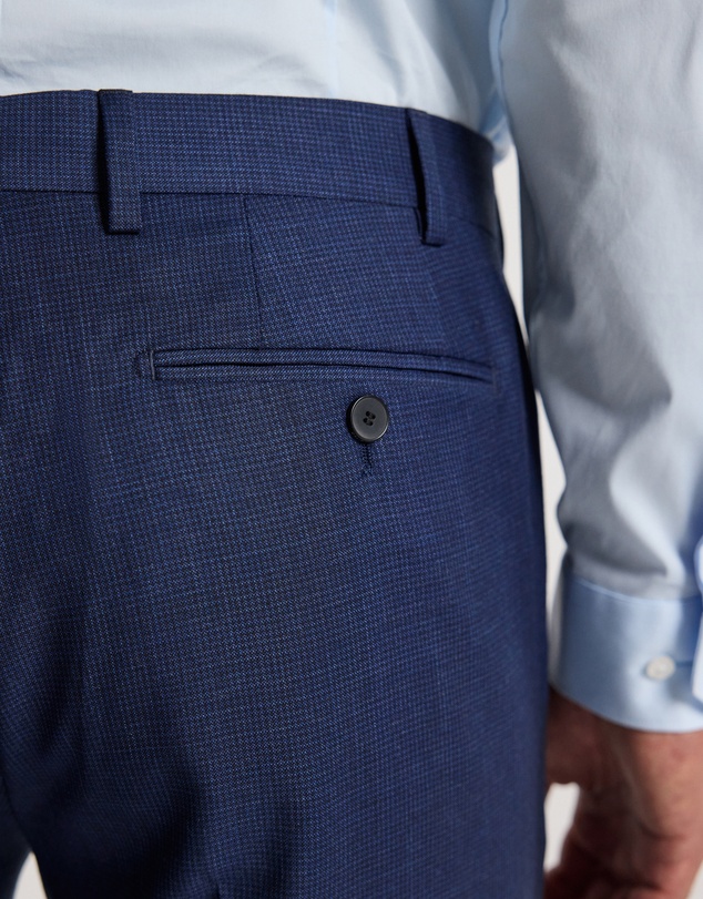 Calibre - Micro Check Wool Suit Pants Royal Blue